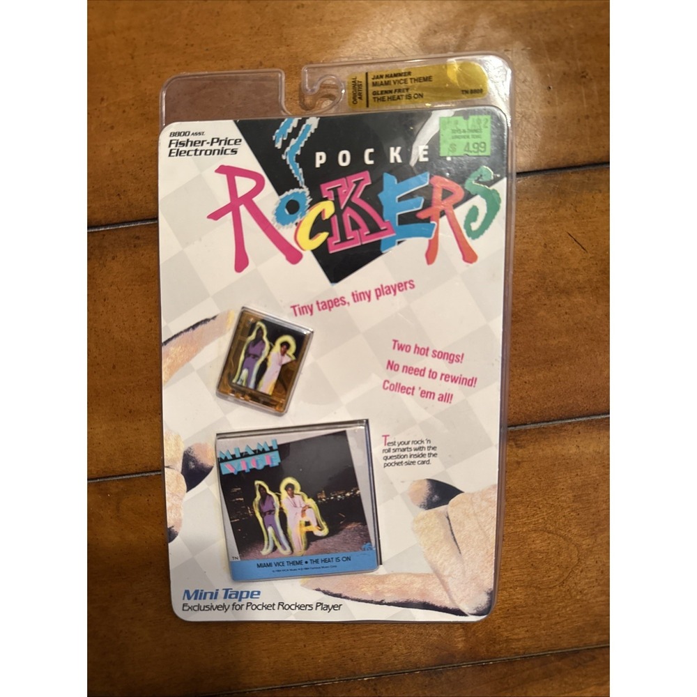 Fisher Price POCKET ROCKERS MiniCassette Tape Player - Miami Vice The Heat is On